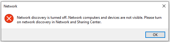 network discovery turned off
