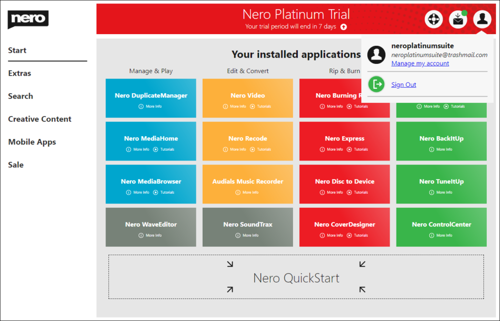 Change Profile Information And Password In Nero Start Nero Faq