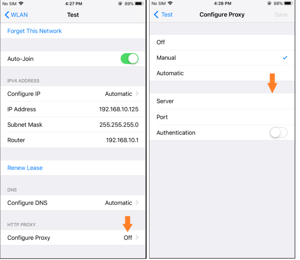 manually config PROXY