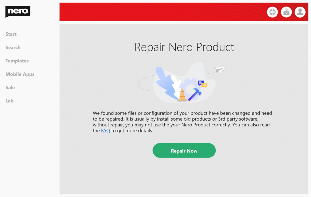 Repair Nero Product