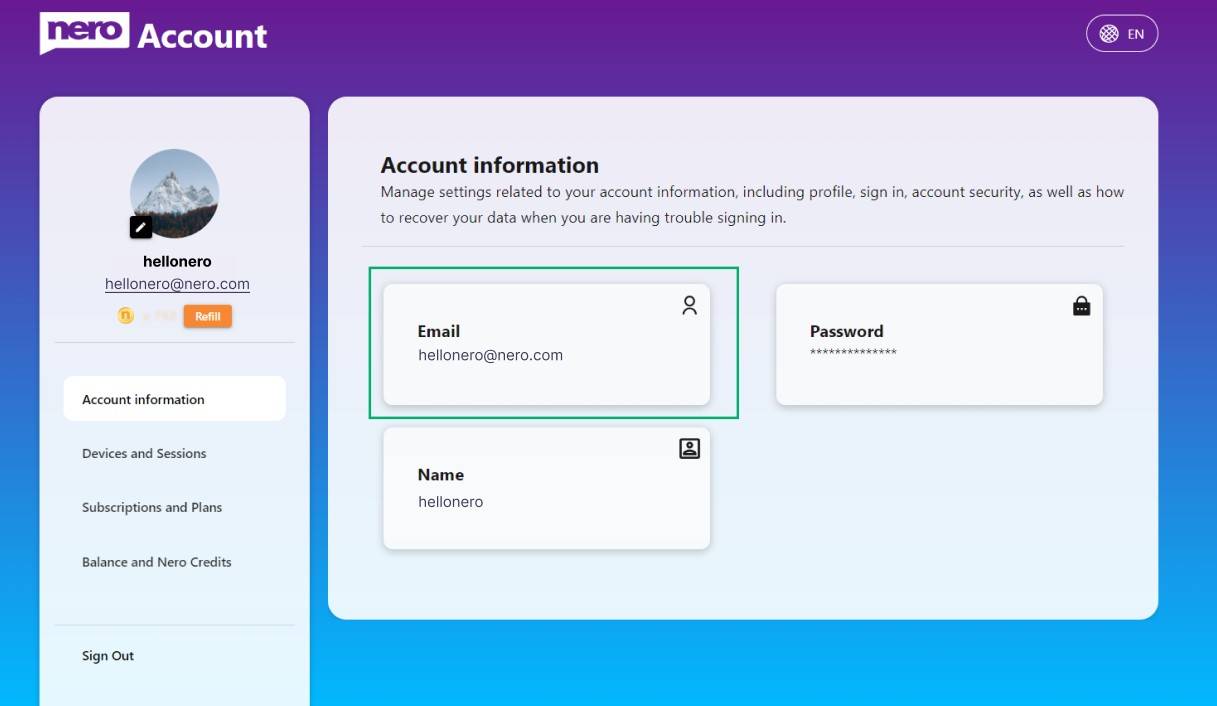 Nero Account – Nero Knowhow