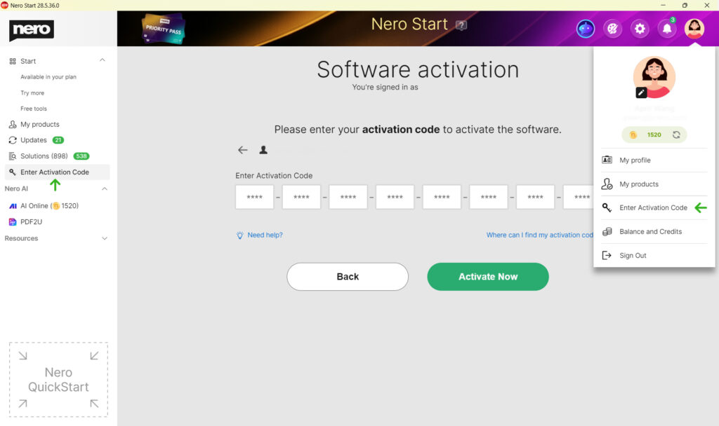 Enter Activation Code